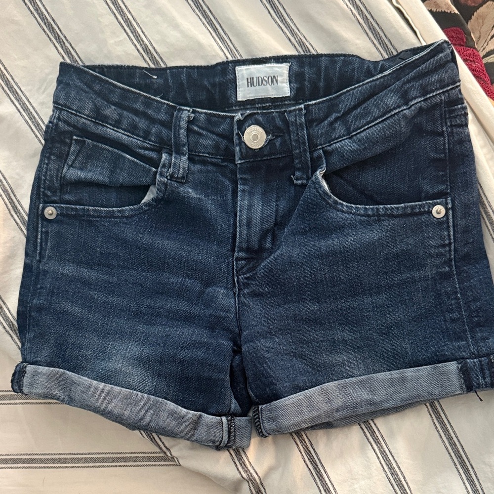 Hudson Jeans Kids Dark Blue Denim Shorts
